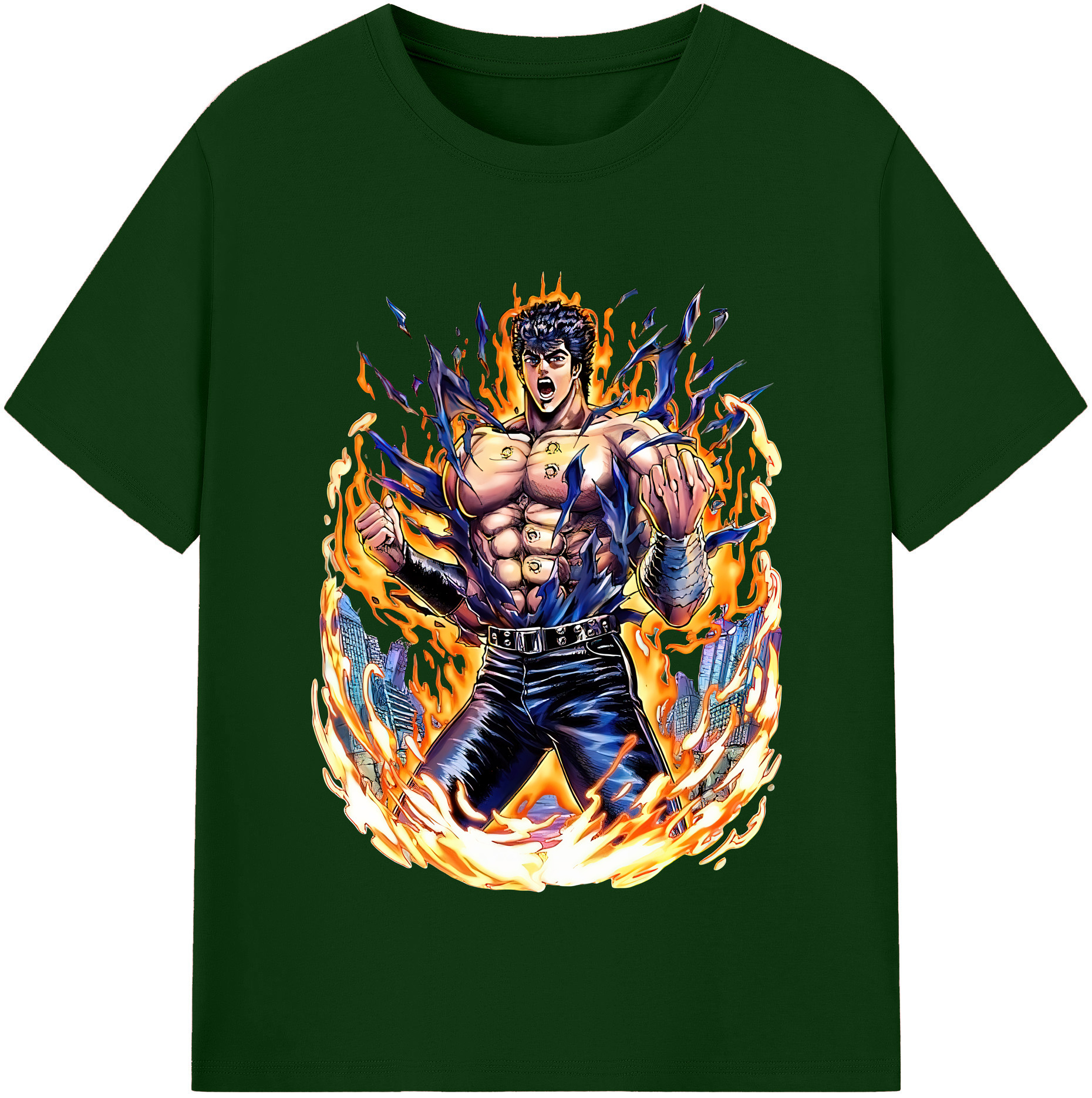 （画像用） 北斗の拳 Fist of the North Star 綿100％半袖Tシャツ（フロントプリント）